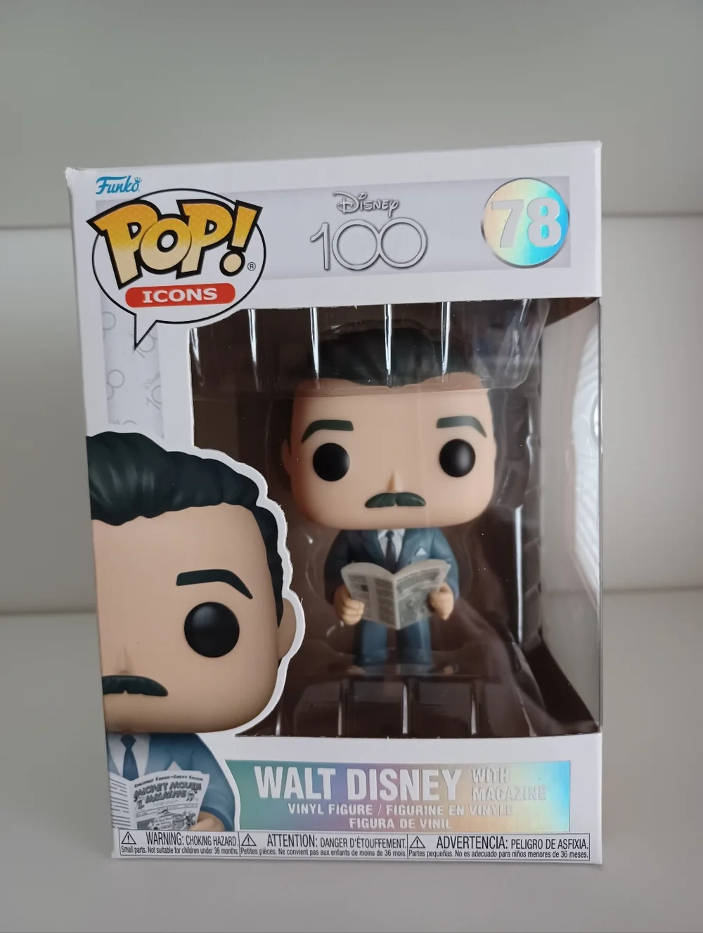 Walt Disney With Magazine 78 Disney 100‎ Vinyl Figure Funko Pop Collectible Toy